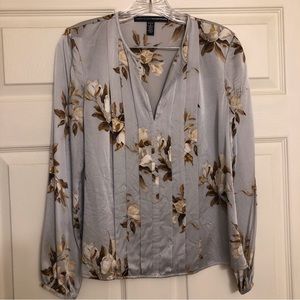 Light blue blouse with magnolias